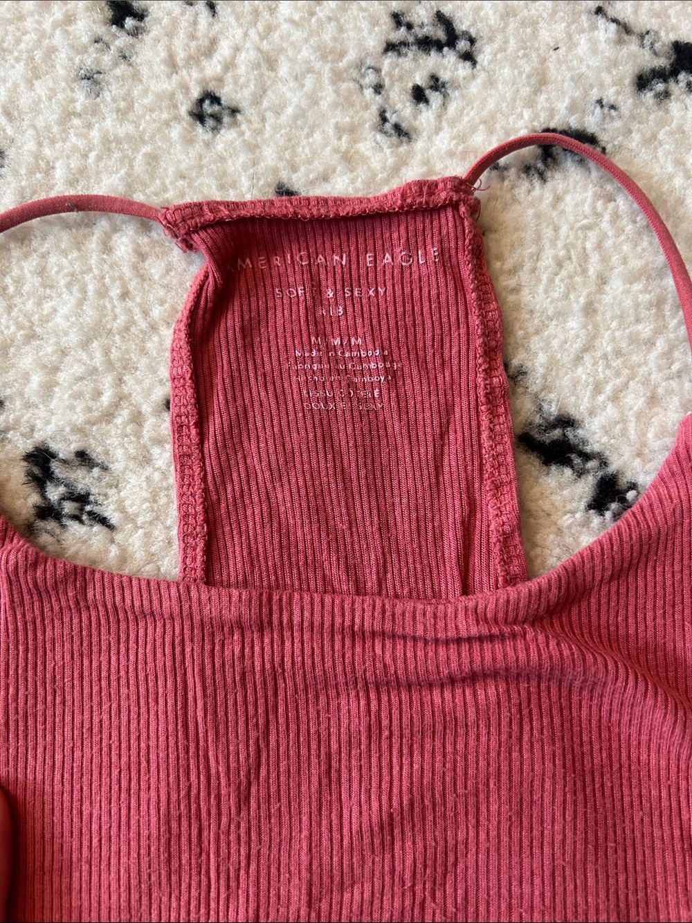 American Eagle Outfitters Ribbed Racerback Tank - Raspberry - Picture 2 of 3